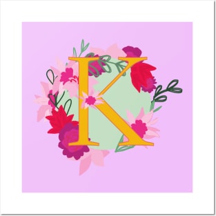 Monogram K, Personalized Initial Posters and Art